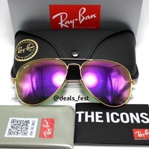 Model Display RayBan Aviator Purple RB3025 Mirror